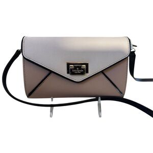 Kate Spade Women's Cream Tan Saffiano Leather Crossbody Clutch Bag